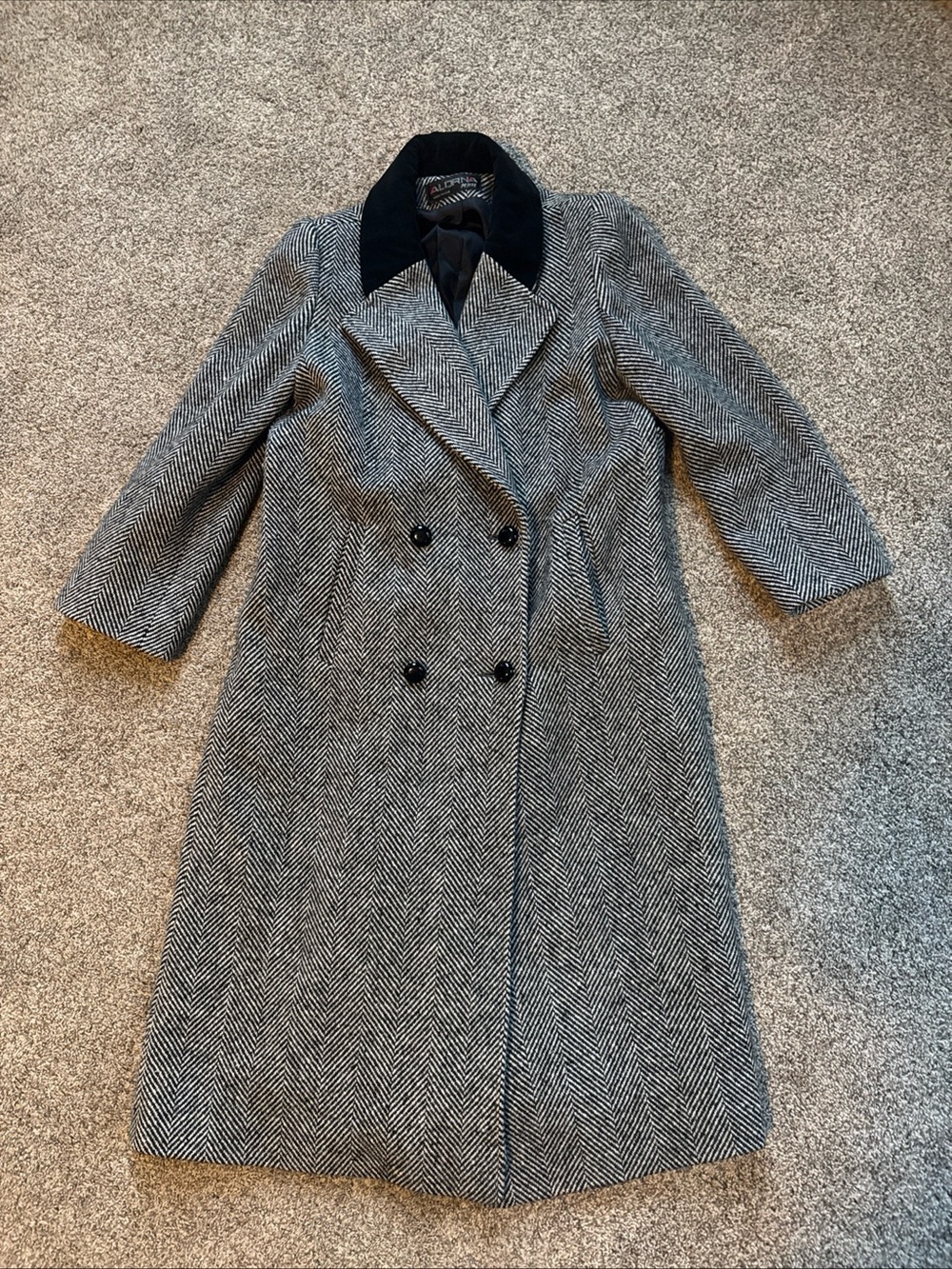 Alorna by Forstmann Women’s Petite Medium 100% Wool Trench Coat Long EUC